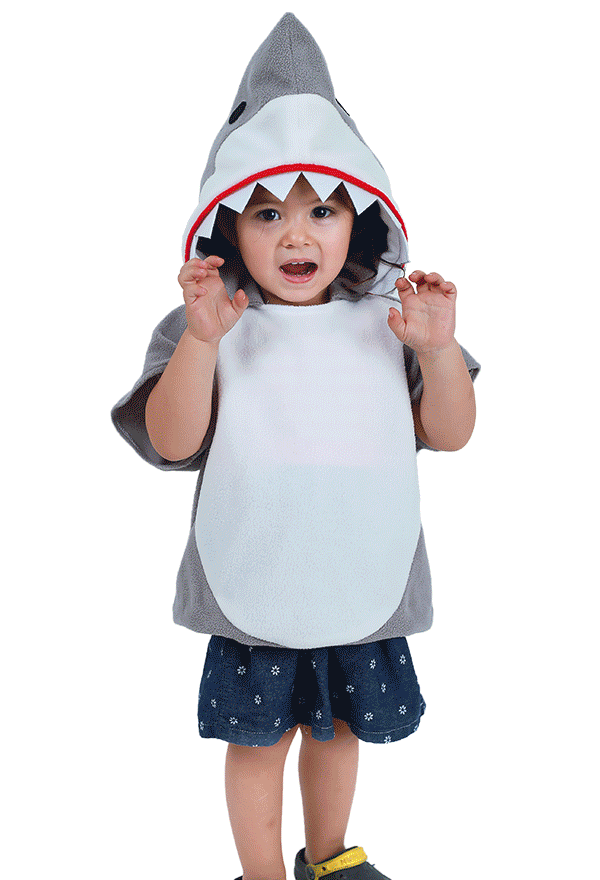 Kids Little Shark Grey Red Green Pink Yellow Blue Halloween Costume Mascot Hoodie
